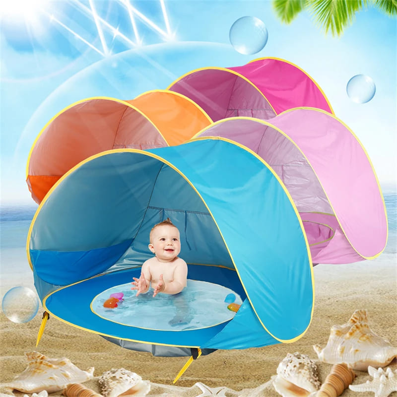 Tenda Portátil para Praia do Bebê com Proteção UV - Diversão Segura ao Sol