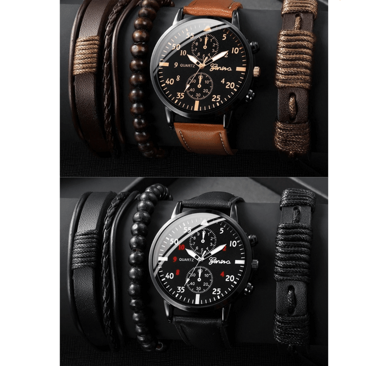 Kit Relógio + Brinde - Produtos Compre 1 e LEVE 2 (2 relógios + 6 pulseiras) - Loja Justa